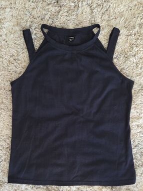 SHEIN Black Double-Strap Halter Tank
